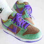 Tênis Nike Dunk Low "Veneer" Verde / Roxo - DA1469-200 - Imagem 7